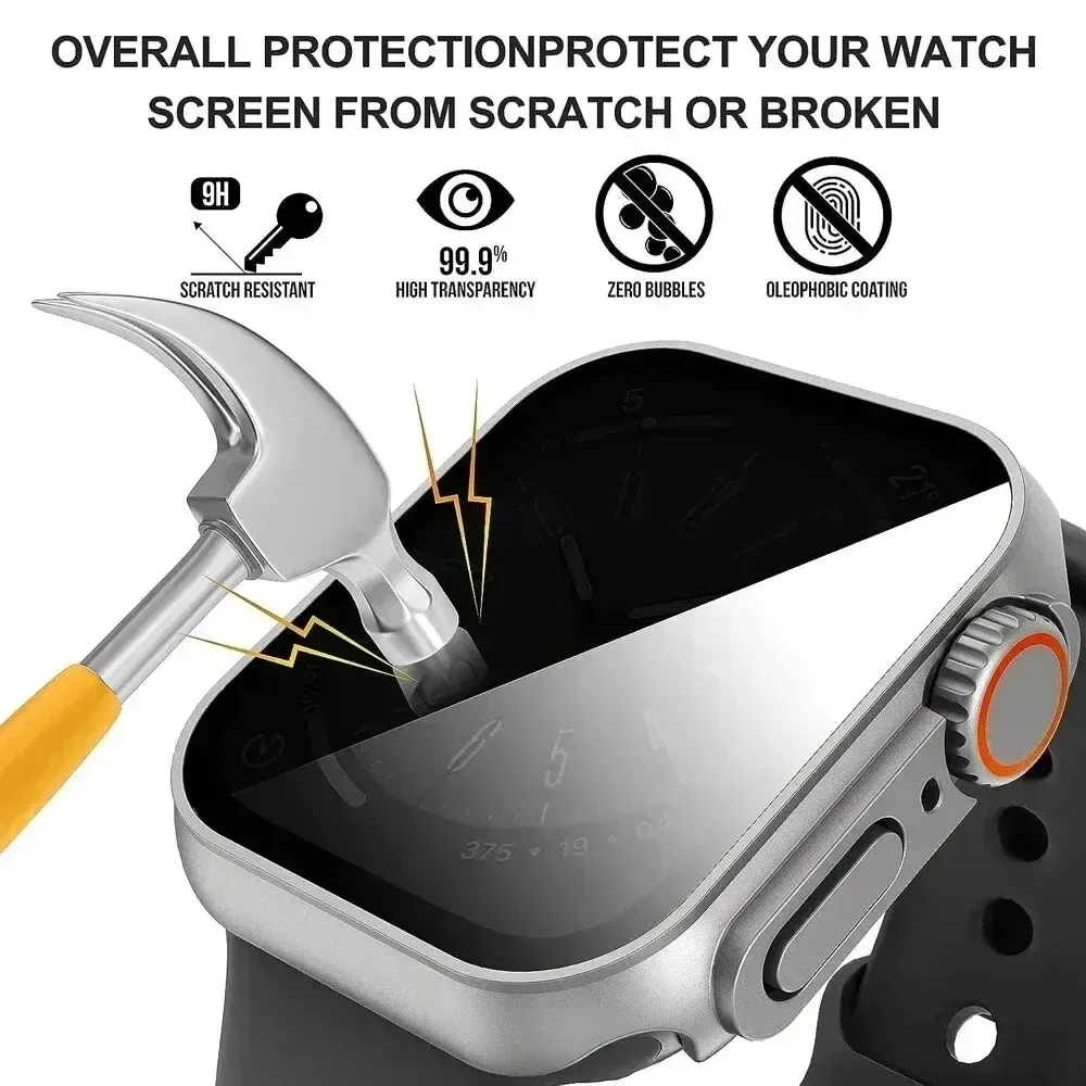 Coque + verre trempé pour Apple Watch Series 9/8/7/6/5/4 SE