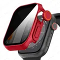 Coque + verre trempé pour Apple Watch Series 9/8/7/6/5/4 SE – Couleur Rouge
