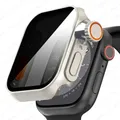 Coque + verre trempé pour Apple Watch Series 9/8/7/6/5/4 SE – Couleur Starlight