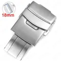Fermoir de montre acier inoxydable 18 à 22 mm double pression – Couleur 18mm Silver
