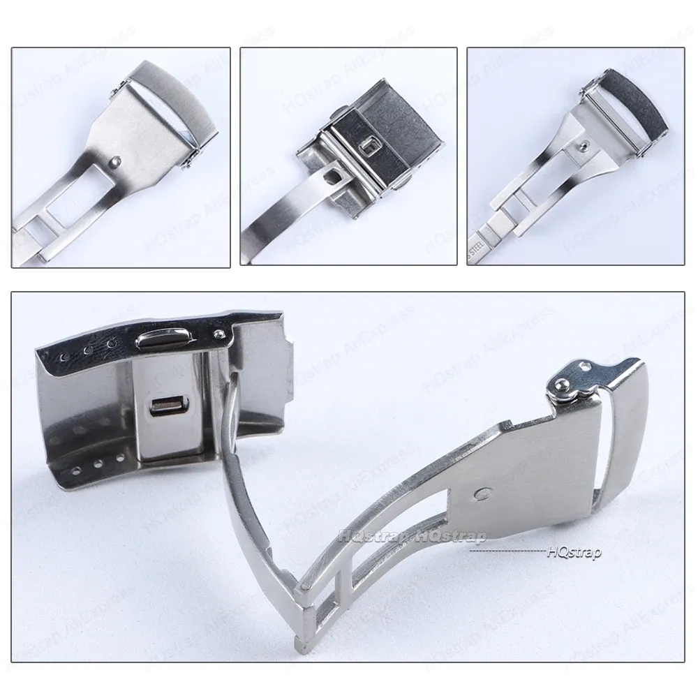 Fermoir de montre acier inoxydable 18 à 22 mm double pression