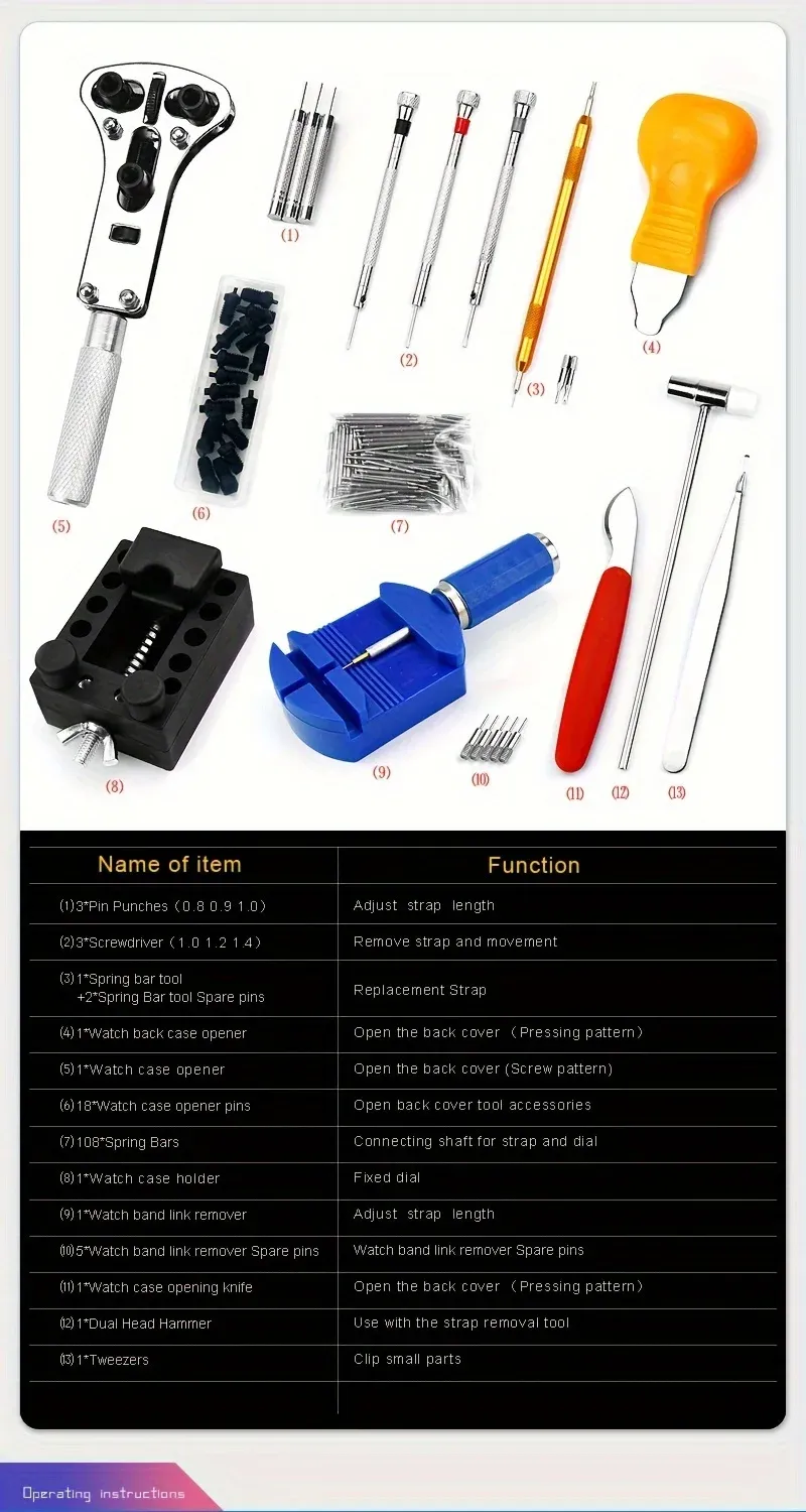 Kit réparation montre 147 pièces