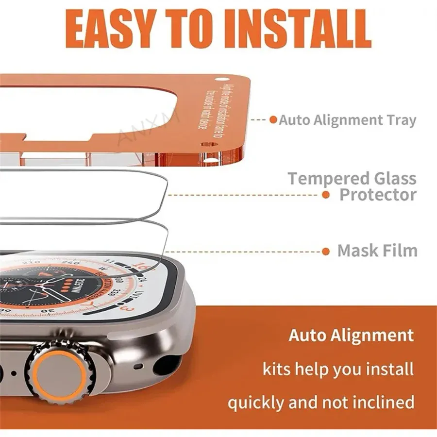 Lot de 2 films verre trempé pour Apple Watch Ultra 49mm