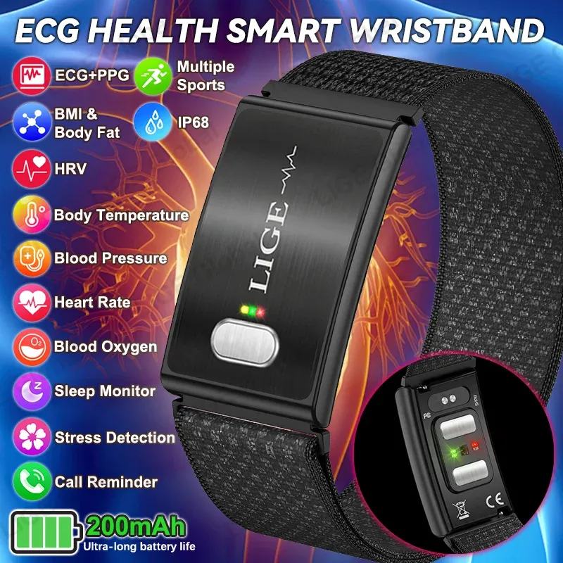 Montre connectée santé ECG PPG homme femme