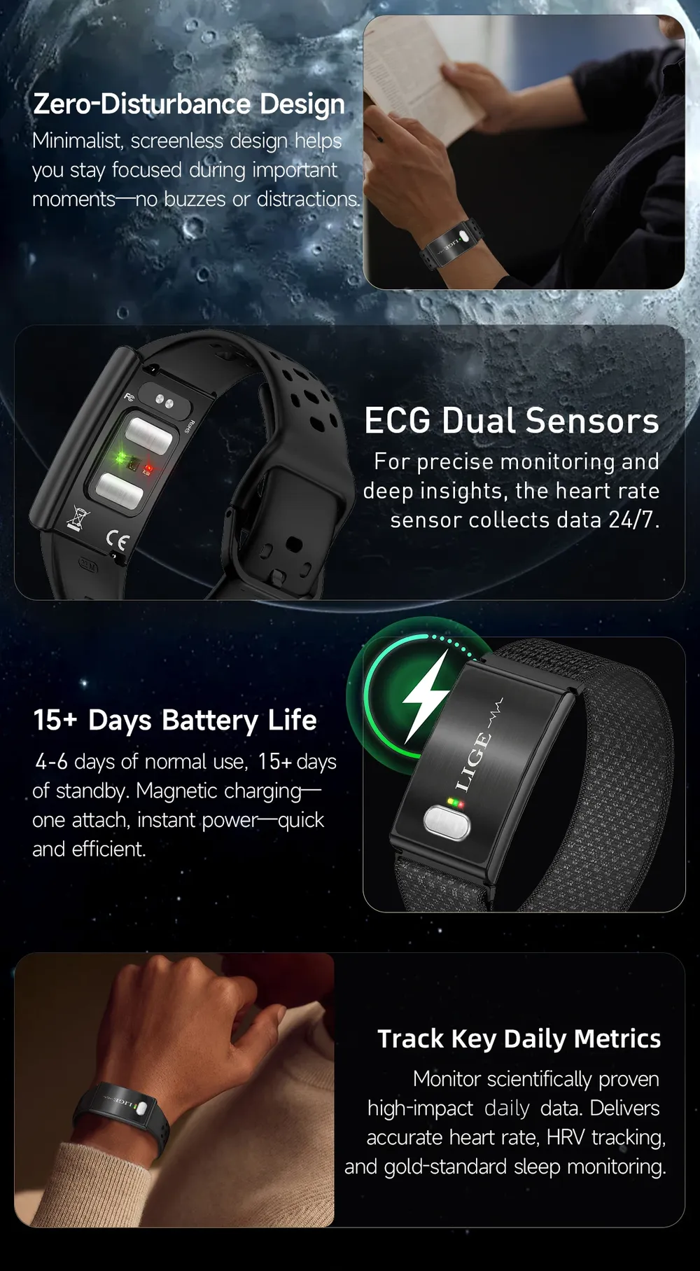 Montre connectée santé ECG PPG homme femme