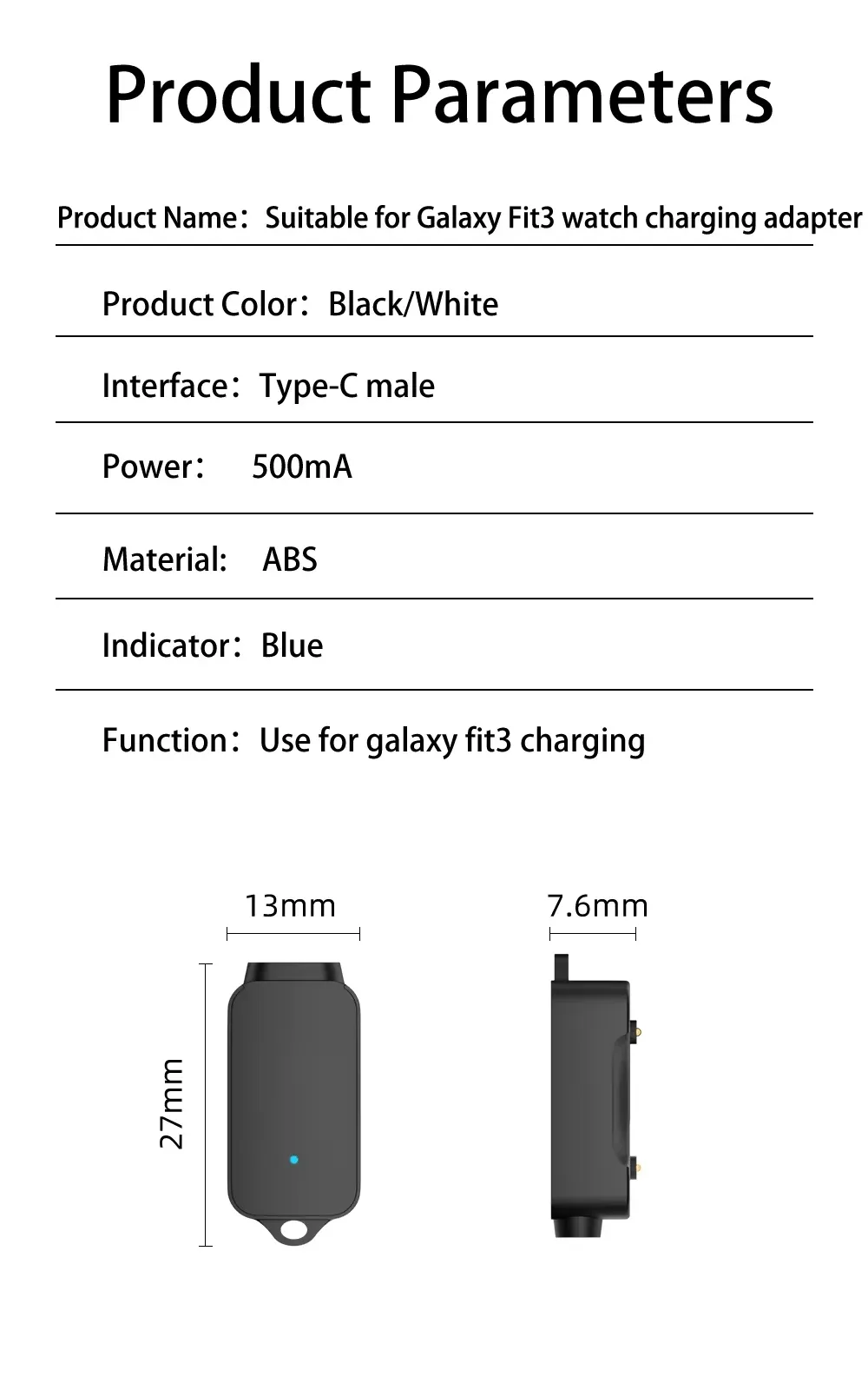 Station de charge USB-C portable pour Samsung Galaxy Fit 3