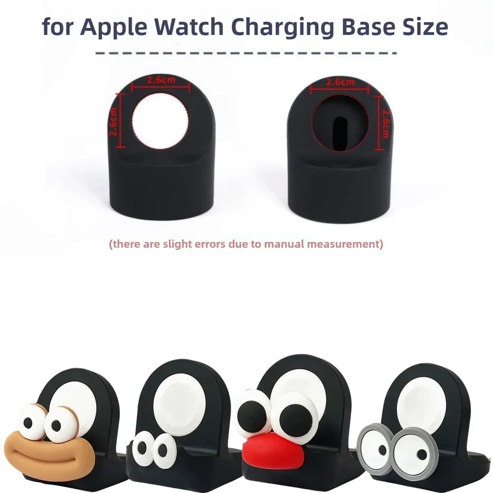 Support chargeur silicone mignon pour Apple Watch toutes séries
