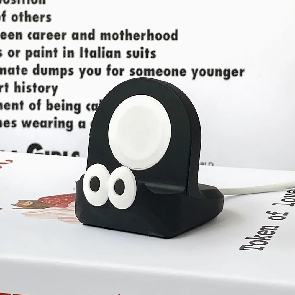 Support chargeur silicone mignon pour Apple Watch toutes séries