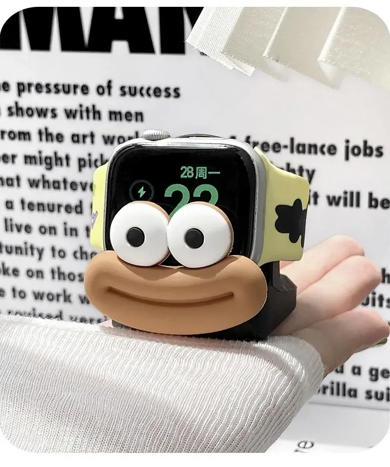Support chargeur silicone mignon pour Apple Watch toutes séries