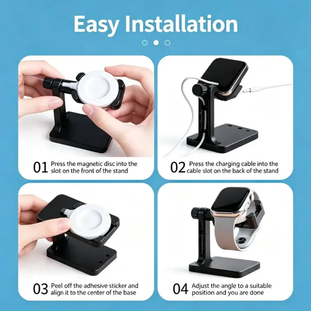 Support chargeur universel rotatif 360° pour montre