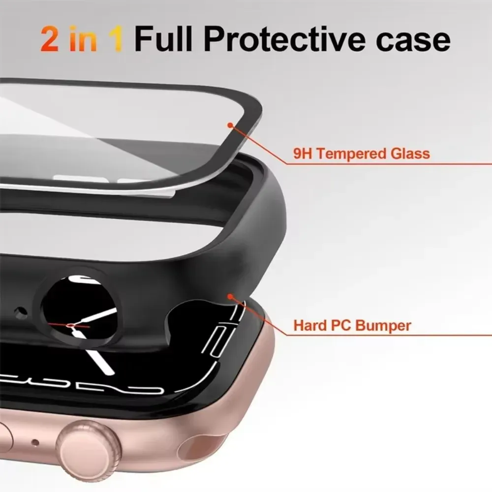 Verre et boîtier PC mat pour Apple Watch 42 à 46 mm