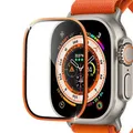 Verre et cadre métal pour Apple Watch Ultra 2 49 mm – Couleur 6 orange-red