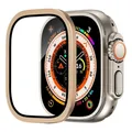 Verre trempé + cadre titane pour Apple Watch Ultra 3/2 – Couleur gold