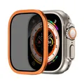 Verre trempé + cadre titane pour Apple Watch Ultra 3/2 – Couleur orange-FK
