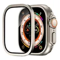 Verre trempé + cadre titane pour Apple Watch Ultra 3/2 – Couleur Titanium