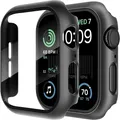 Verre trempé + coque pour Apple Watch 11/10/9/8/7/6/5/4 – Couleur black