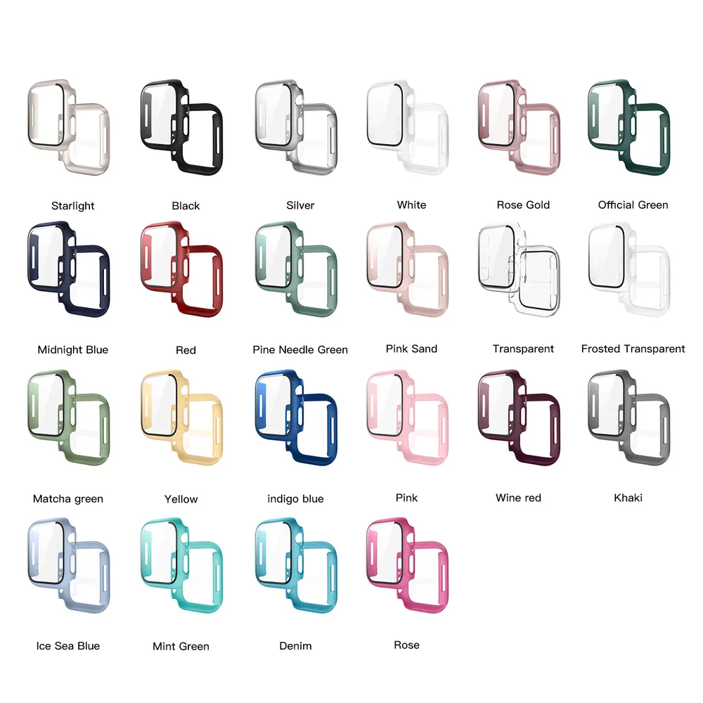 Verre trempé + coque pour Apple Watch 11/10/9/8/7/6/5/4