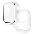 Verre trempé + coque pour Apple Watch 11/10/9/8/7/6/5/4 – Couleur Frosted transparent