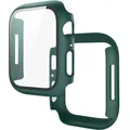 Verre trempé + coque pour Apple Watch 11/10/9/8/7/6/5/4 – Couleur green