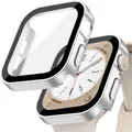 Verre trempé + coque pour Apple Watch 11/10/9/8/7/6/5/4 – Couleur matte 9 silver