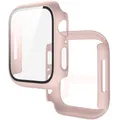 Verre trempé + coque pour Apple Watch 11/10/9/8/7/6/5/4 – Couleur pink