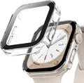 Verre trempé + coque pour Apple Watch 11/10/9/8/7/6/5/4 – Couleur Plating 2 Clear