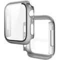 Verre trempé + coque pour Apple Watch 11/10/9/8/7/6/5/4 – Couleur silver