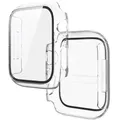 Verre trempé + coque pour Apple Watch 11/10/9/8/7/6/5/4 – Couleur transparent