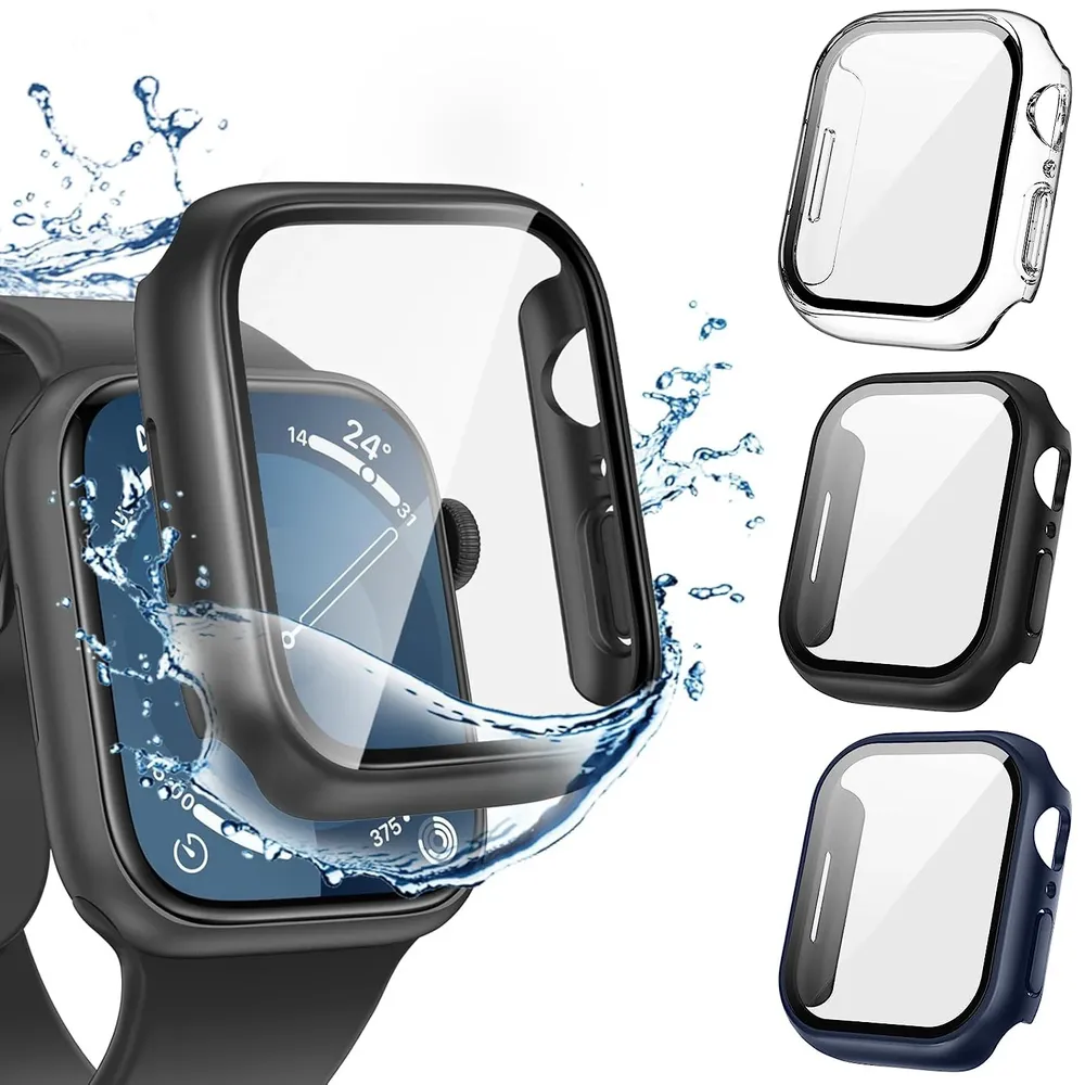Verre trempé + coque pour Apple Watch Series 10/9/8/7/6/SE/5