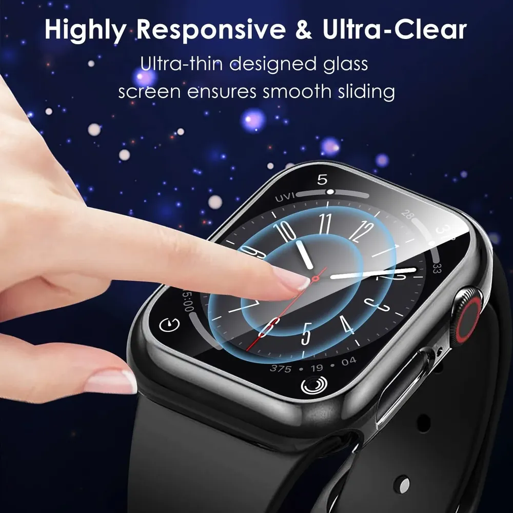 Verre trempé + coque pour Apple Watch Series 10/9/8/7/6/SE/5