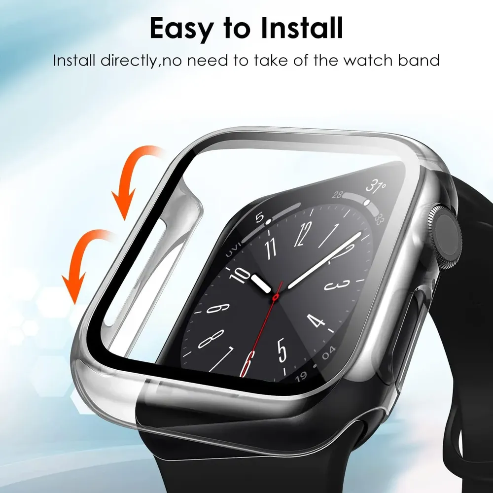 Verre trempé + coque pour Apple Watch Series 10/9/8/7/6/SE/5