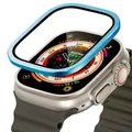 Verre trempé et cadre métal pour Apple Watch Ultra – Couleur Blue 4