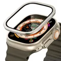 Verre trempé et cadre métal pour Apple Watch Ultra – Couleur Silver 1