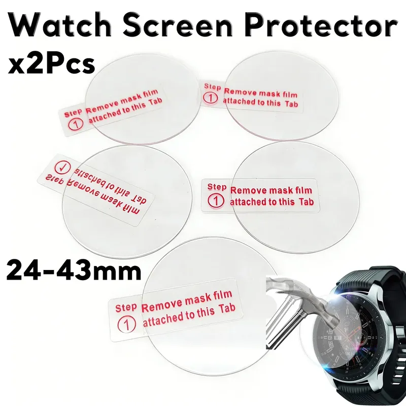 Verre trempé HD pour montre 24 à 43 mm
